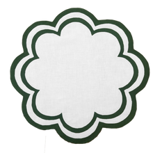 Carica l&#39;immagine nel visualizzatore di Gallery, Set-di-2 tovagliette e tovaglioli - bianco e verde

