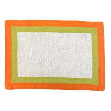 Carica l&#39;immagine nel visualizzatore di Gallery, Set-di-2 tovaglietta e tovagliolo Capri arancione e verde
