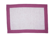 Carica l&#39;immagine nel visualizzatore di Gallery, Set tovaglietta e tovagliolo Marignolle rosa lampone e bianco
