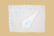 Carica l&#39;immagine nel visualizzatore di Gallery, Set-di-2 tovagliette e tovaglioli - Mughetti - Celeste
