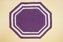 Carica l&#39;immagine nel visualizzatore di Gallery, Set-di-2 tovagliette e tovaglioli - Ottagonale a due fasce - viola

