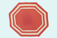 Carica l&#39;immagine nel visualizzatore di Gallery, Set-di-2 tovagliette e tovaglioli - Ottagonale a due fasce - corallo
