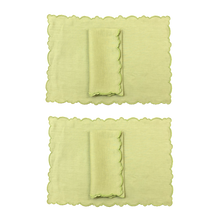 Carica l&#39;immagine nel visualizzatore di Gallery, Set-di-2 tovagliette e tovaglioli - Smerlo verde
