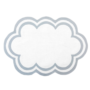 Set-of-2 placemats and napkins - white and grey