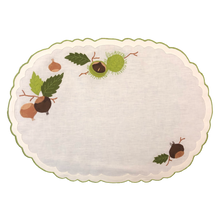 Load image into Gallery viewer, Set-of-2 placemats and napkins - Chestnut oval
