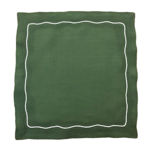 Set-di-2 tovagliette e tovaglioli - Quadrato verde