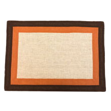 Load image into Gallery viewer, Set-of-2 placemat and napkin Capri brown and orange 
