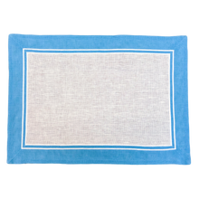 Load image into Gallery viewer, Set-of-2 placemats and napkins Giglio turquoise 
