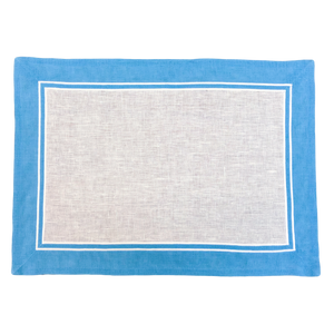 Set-of-2 placemats and napkins Giglio turquoise 