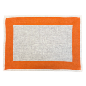 Set-of-2 New Elba orange placemats and napkins