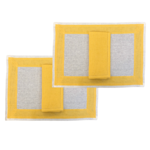Set-of-2 placemats and napkins New Elba yellow