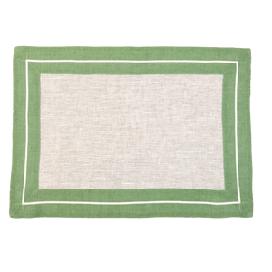 Set-of-2 placemats and napkins Isola green