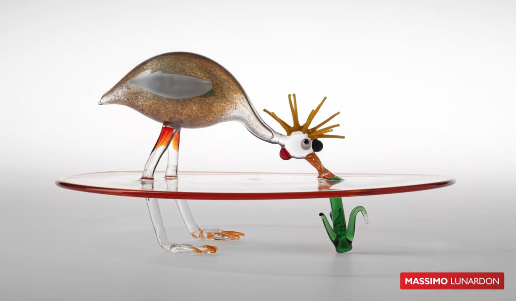 Grue couronnée splash by Massimo Lunardon