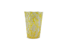 Carica l&#39;immagine nel visualizzatore di Gallery, Bicchiere ottagonale con Murrina - grigio-giallo-arancione
