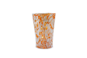 Bicchiere ottagonale con Murrina - grigio-giallo-arancione