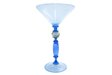 Load image into Gallery viewer, Blue goblet - filigree - martini glass
