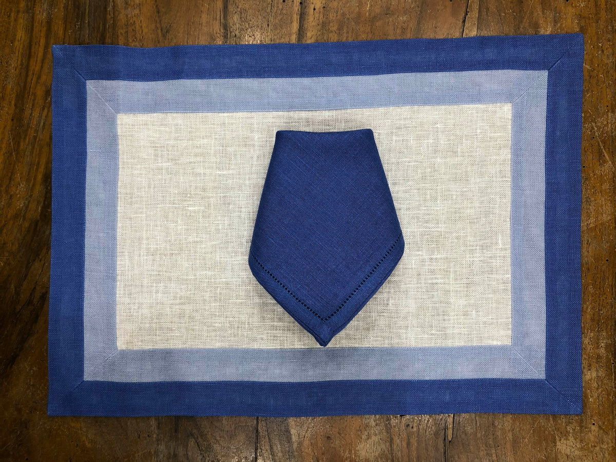Capri - Set di 2 tovagliette e tovaglioli blu