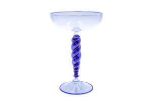 Light blue goblet - filigree - champagne glass