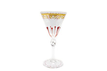 Load image into Gallery viewer, Crystal goblet - decorated - hexagonal
