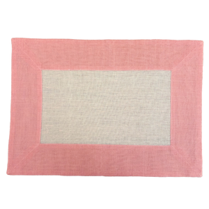 Set-of-2 pink Erika placemats and napkins