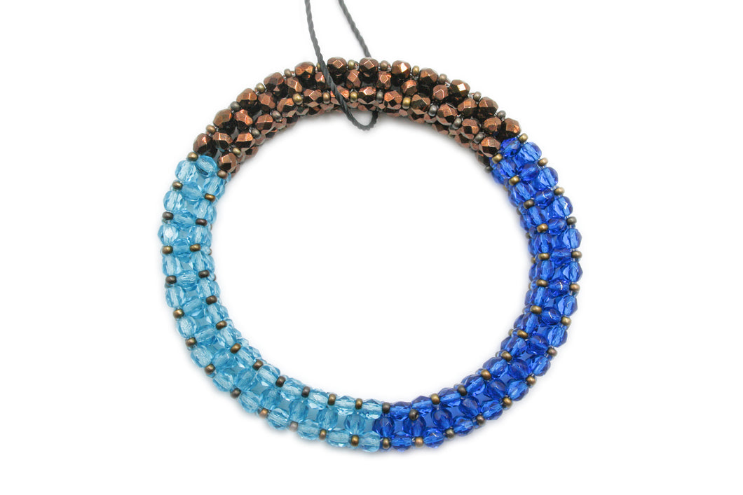 3 colors bracelet - blue, light blue and brown
