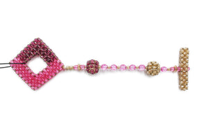 Bracelet with cube - pink and brown