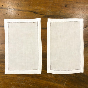 Set of 2 - Cocktail napkin - White Ajour