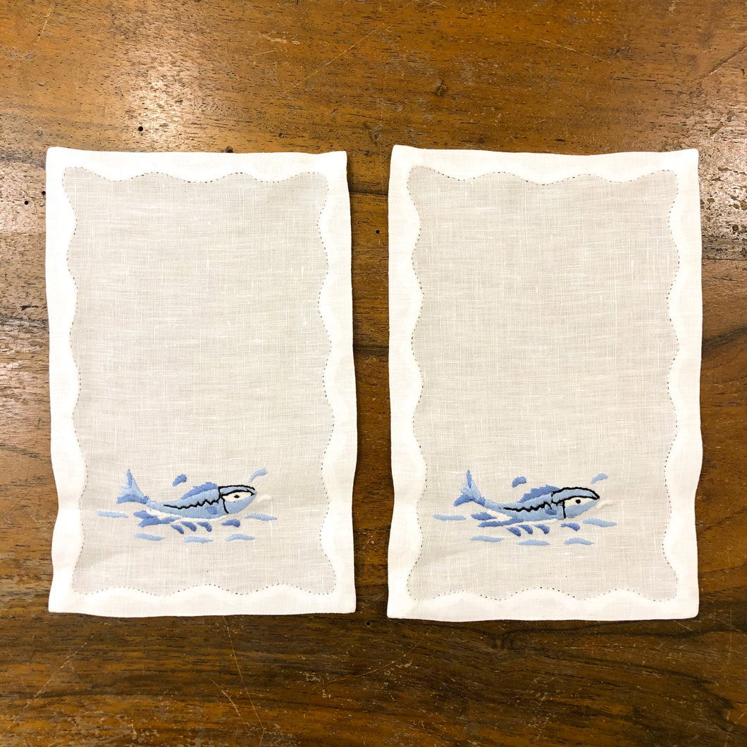 Set of 2 - Cocktail napkin - Fish