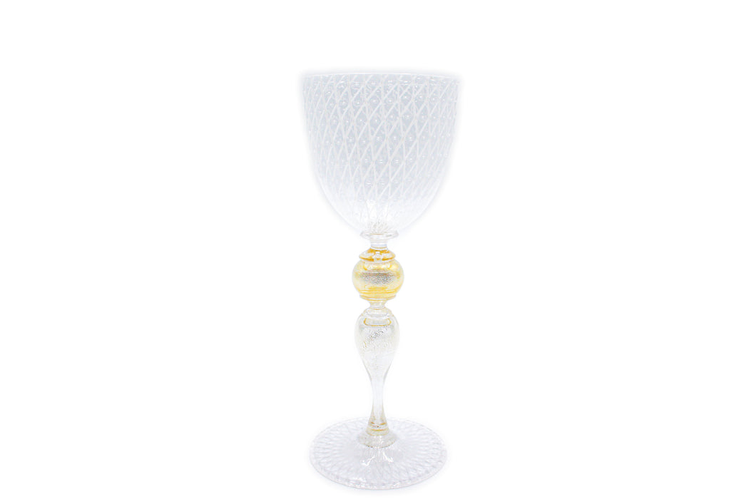 Crystal goblet - white reticello - Veronese