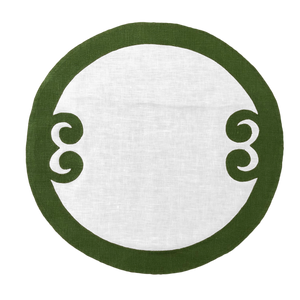 Set-di-2 tovagliette e tovaglioli - Ricciolo verde