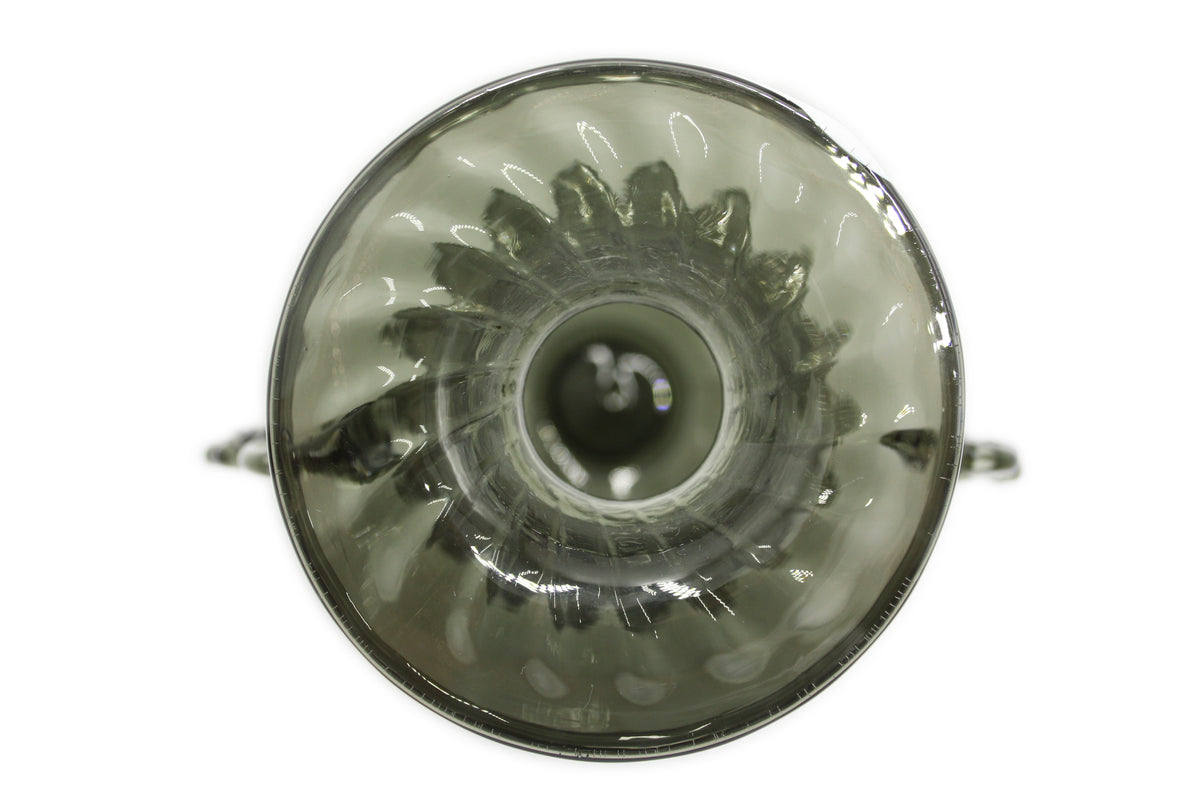 Vaso alto grigio con bordo bianco