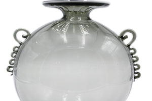 Gray vase with white border - low