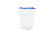 Carica l&#39;immagine nel visualizzatore di Gallery, Set da 2 bicchieri - Bicchiere esagonale trasparente con bordo blu - shot
