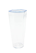 Carica l&#39;immagine nel visualizzatore di Gallery, Set da 2 bicchieri - Bicchiere esagonale trasparente con bordo blu - flute
