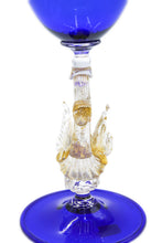 Load image into Gallery viewer, Blue chalice - gold swan - Veronese
