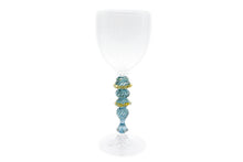 Load image into Gallery viewer, White and water green goblet - filigree - Veronese

