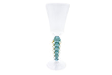 Load image into Gallery viewer, White and water green goblet - filigree - cone
