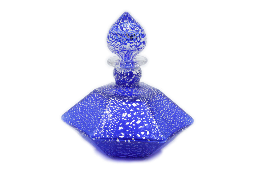 Perfume holder - blue and silver