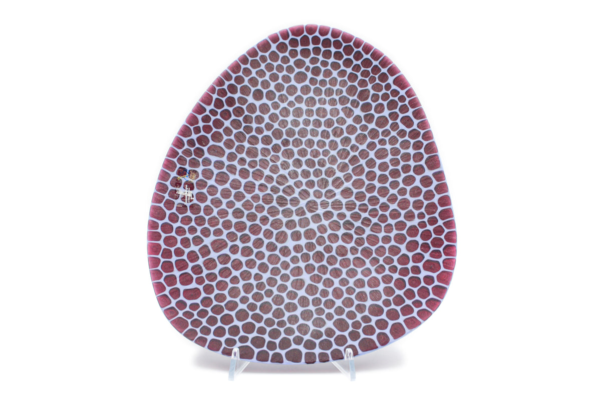 Ciotola ovale grande blu e rossa