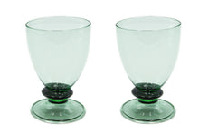 Carica l&#39;immagine nel visualizzatore di Gallery, Set da 2 bicchieri - Bicchiere verde con base - vino
