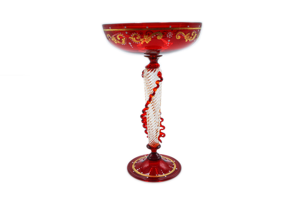 Calice rosso - decorato - coppa champagne