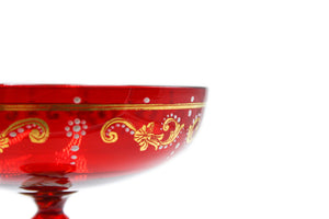 Red goblet - decorated - champagne cup
