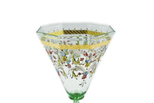 Load image into Gallery viewer, Green goblet - decorated - hexagonal

