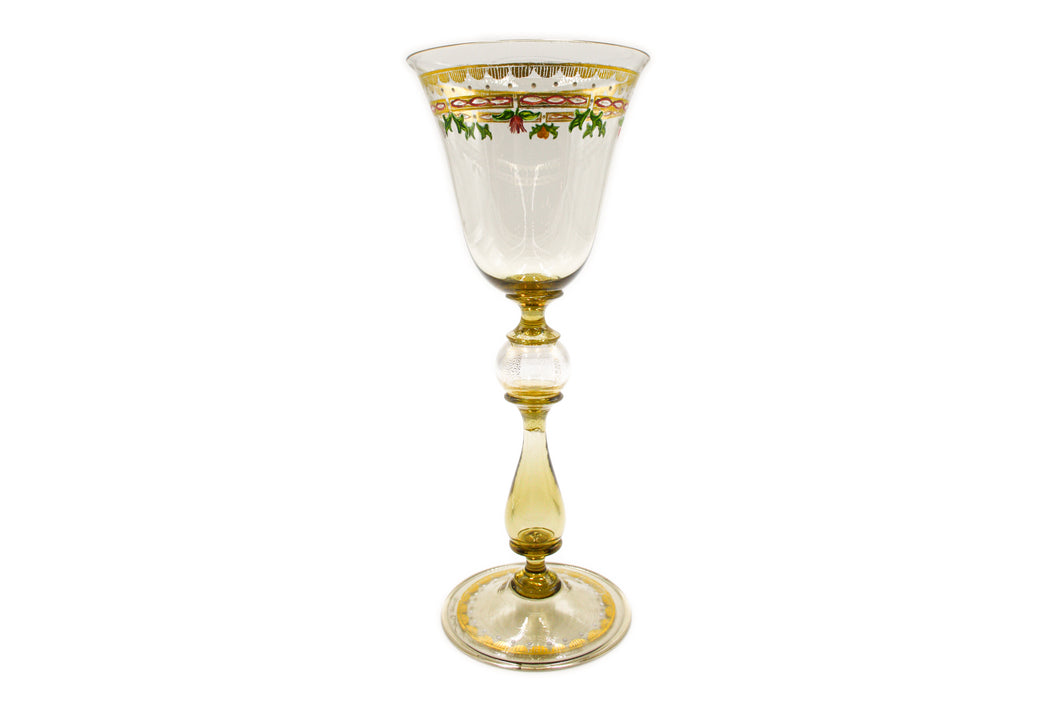 Smoked goblet - decorated - nives