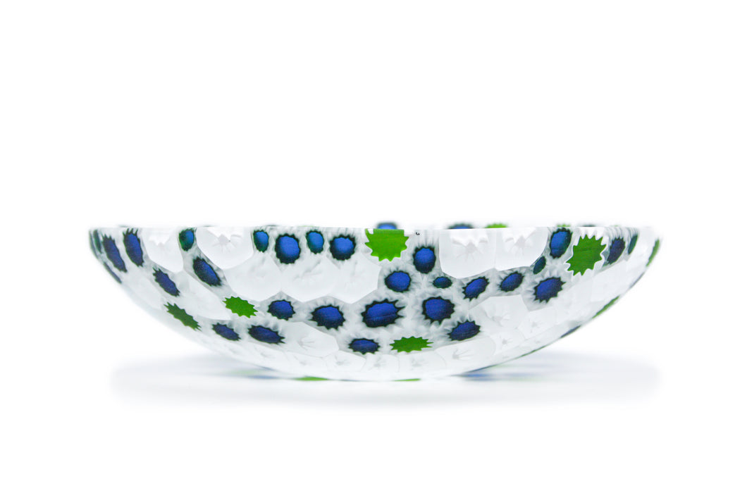 Bowl 18 - white, blue and green