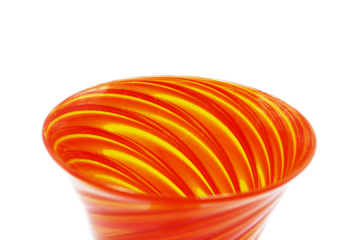 Calice nives arancione e giallo pennato
