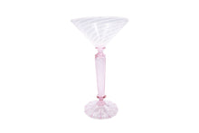 Load image into Gallery viewer, Pink goblet - reticello - martini glass
