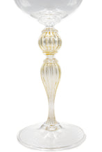 Carica l&#39;immagine nel visualizzatore di Gallery, Set di 2 bicchieri - Calice cristallo con gambo oro - tulipano chiuso
