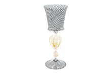 Load image into Gallery viewer, Black and gold chalice - reticello - tipetto
