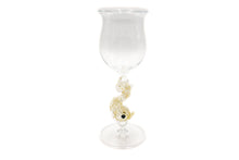 Load image into Gallery viewer, Crystal chalice - with gold dolphin - tulip
